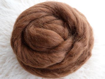 Alpaca  midden bruin in lont, Hobby en Vrije tijd, Spinnewielen en Spinnen, Ophalen of Verzenden, Nieuw, Spinwol