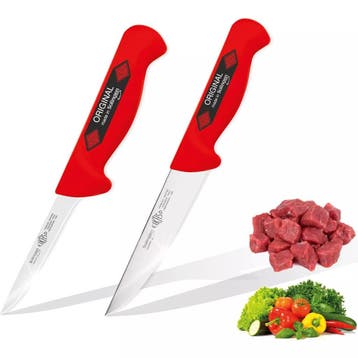 Eikaso Solingen Slagersmessenset – 2-delig – Rood Handva, Ophalen of Verzenden, Nieuw, Overige materialen