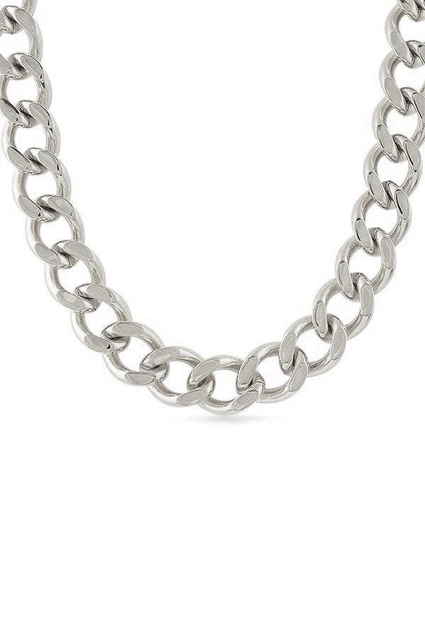 KIMU® Lange Dikke Zilverkleurige Ketting 14mm Aluminium 925, Sieraden, Tassen en Uiterlijk, Kettingen, Zilver, Nieuw, Verstelbaar
