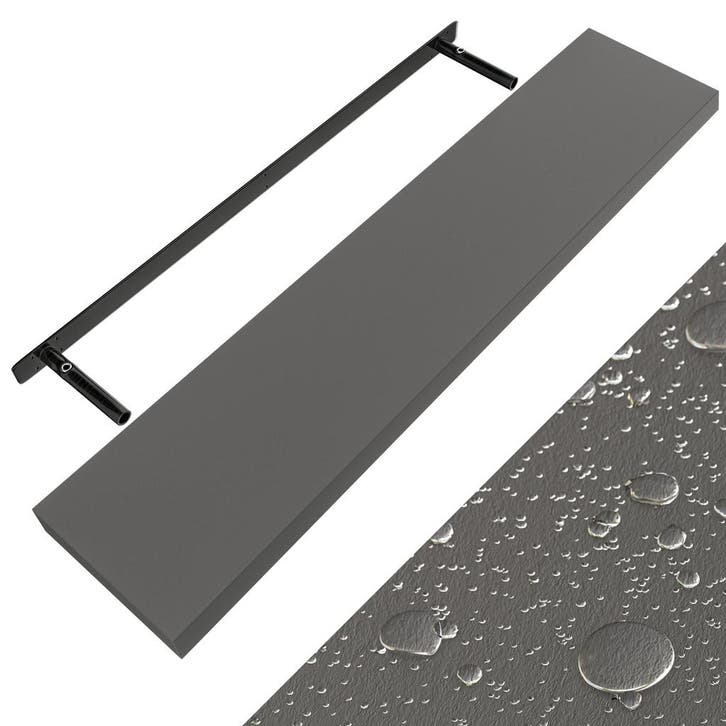 Wandplank Zwevend Mat Grijs MDF 110x23x3,8cm (Interieur), Huis en Inrichting, Woonaccessoires | Wanddecoraties, Nieuw, Verzenden