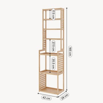 [en.casa] Staand rek Forssa bamboe 165x42x28 cm houtkleurig, Verzenden, Nieuw