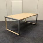 vergadertafel 180x94 cm, MDF blad licht beuken - grijs, Ophalen of Verzenden, Gebruikt, Bureau