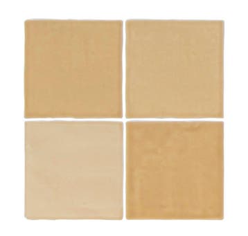 Wandtegel Ragno Sense Mustard Handvorm Beige Mat 13x13, Keramiek, Nieuw, Minder dan 20 cm, 10 m² of meer