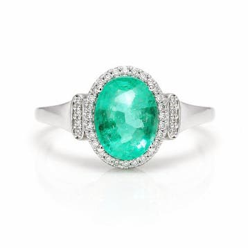 Zonder minimumprijs - Ring Platina - 1.65ct. tw. Smaragd -, Nieuw