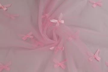 Mesh bowknot Roze - rol 10 meter, Hobby en Vrije tijd, Stoffen en Lappen, Verzenden, Nieuw, Roze