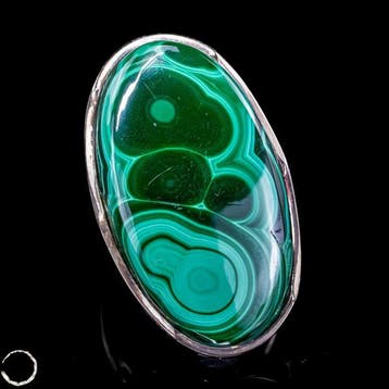 Elegante malachietring van 925 zilver – Levendige natuur in