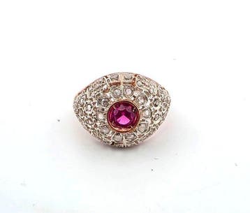 Zonder minimumprijs - Ring - 18 karaat Roségoud, Witgoud -, Nieuw