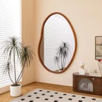 Houten Decor Spiegel met Onregelmatig Frame voor Woonkamer, Huis en Inrichting, Badkamer | Badkamermeubels, Verzenden, Nieuw