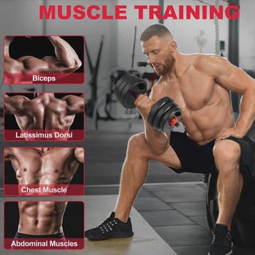 GartistGO 3-in-1 Verstelbare Dumbbell & Barbell Set 20kg - K, Verzenden, Nieuw