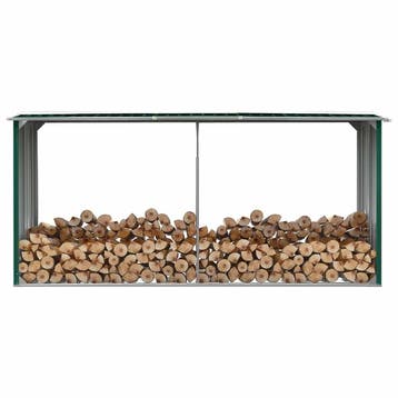 vidaXL Haardhoutschuur 330x92x153 cm gegalvaniseerd staal, Huis en Inrichting, Kachels, Verzenden, Nieuw
