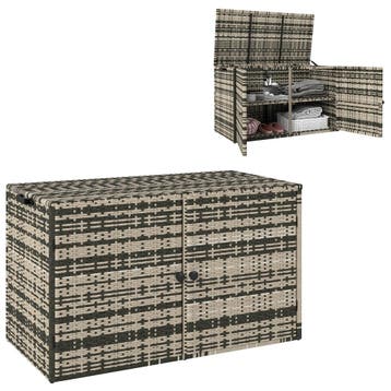 TRUUSK Rattan Kussenbox 350L - Weerbestendig - Met Deksel -, Verzenden, Nieuw