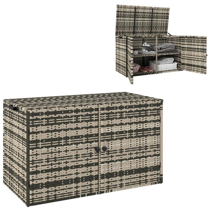 TRUUSK Rattan Kussenbox 350L - Weerbestendig - Met Deksel -, Tuin en Terras, Tuinsets en Loungesets, Nieuw, Verzenden