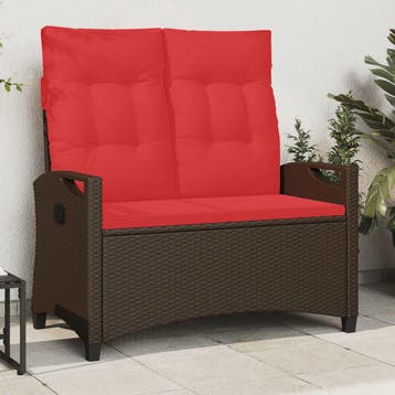 vidaXL Tuinbank Bruin en Rood 105 x 60 x 112 cm Staal en, Tuin en Terras, Verzenden, Nieuw