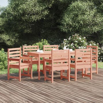vidaXL 7-delige Tuinset massief douglashout, Verzenden, Nieuw, 7 zitplaatsen, Tuinset
