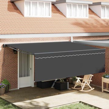 vidaXL Uitschuifbare luifel Antraciet 450 × 350 cm, Tuin en Terras, Verzenden, Nieuw