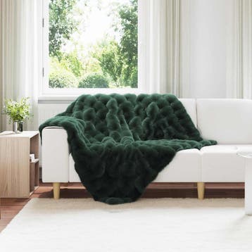 vidaXL Antislip deken van imitatie konijnenbont Olite 4 st, Verzenden, Nieuw, Groen