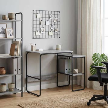 vidaXL Bureau met opbergruimte Grijs Sonoma 100 x 50 x 75 cm, Verzenden, Nieuw