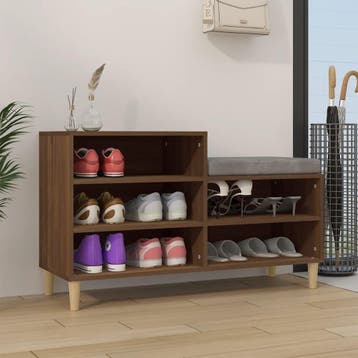 vidaXL Schoenenkast 102x36x60 cm bewerkt hout bruin, Verzenden, Nieuw