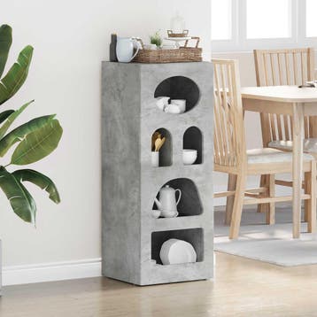 vidaXL Dressoir ELST Beton Grijs 40 x 35 x 100,5 cm Bewerkt, Verzenden, Nieuw, Overige houtsoorten, Minder dan 50 cm