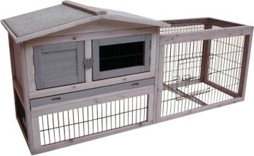 Konijnenhok Sunshine Cottage Grijs – Houten konijnenhok m., Dieren en Toebehoren, Knaagdieren en Konijnen | Hokken en Kooien, Verzenden