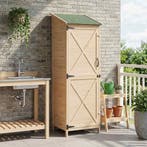 vidaXL Tuinschuur Naturel 59,5 x 56 x 176,5 cm Bewerkt hout, Tuin en Terras, Tuinhuizen, Verzenden, Nieuw