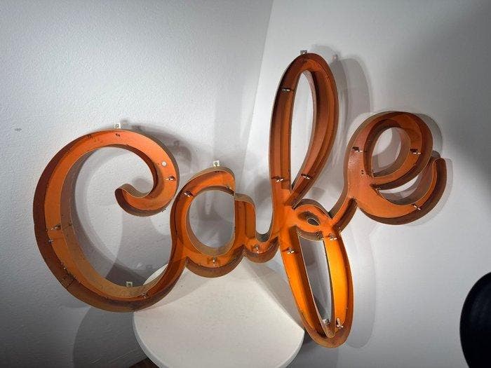 Café - Reclamebord - Metaal, Antiek en Kunst, Curiosa en Brocante