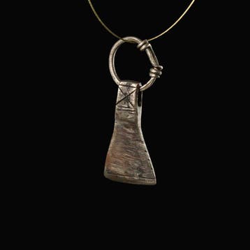 Viking periode Zilver Axe amulet hanger met ophangring