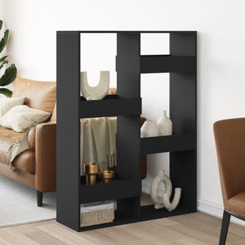 vidaXL Kamerscherm 100x33x135 cm bewerkt hout zwart, Minder dan 50 cm, Verzenden, 100 tot 150 cm, Nieuw
