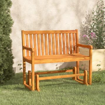 vidaXL Schommelbank 110 cm massief acaciahout, Verzenden, Nieuw, Hout