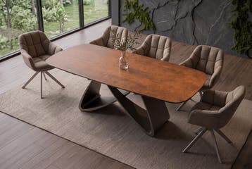 Eettafel INFINITY 180-220-260cm bootsvormig uitschuifbaar, Huis en Inrichting, Ophalen of Verzenden, Nieuw