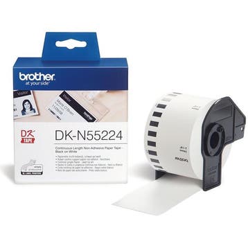 Brother DK-N55224 niet klevende papiertape wit (origineel), Verzenden, Nieuw, Brother