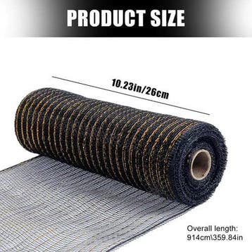 Decomesh metallic zwart gouddraad 26 cm rol 9 meter voor, Ophalen of Verzenden, Nieuw