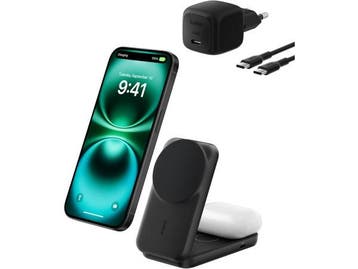 Veiling - Belkin Draadloze Oplader - 2-in-1 Qi2 Laadstation, Telecommunicatie, Nieuw
