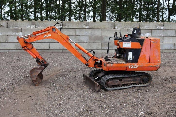 Veiling: Minigraver Atlas 120 Diesel 36.5kW 1990, Zakelijke goederen, Machines en Bouw | Kranen en Graafmachines, Graafmachine