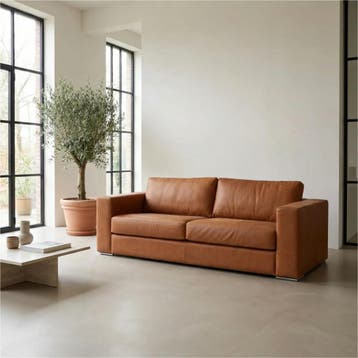 Leren bank Flow - 3 zits, Nieuw, Ophalen of Verzenden, Modern, 200 tot 250 cm