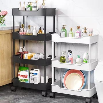 Trolley Opbergrek met Wielen – 3 of 4 Lagen Kunststof Rek, Verzenden, Nieuw