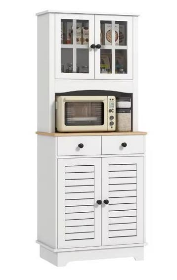 Hoge Keukenkast 170 cm – Glazen Deuren, Planken &amp; Lades, Verzenden, Nieuw