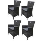 Capri dining tuinstoel antraciet set van 4, Ophalen of Verzenden, Nieuw, Wicker