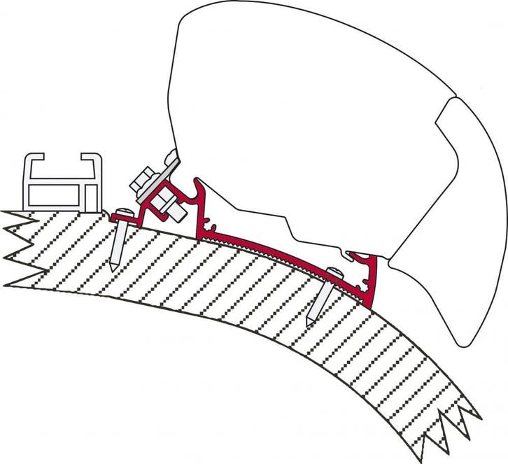 Fiamma Carthago Chic/Rapido i80-i90 Adapter 490 <2014, Caravans en Kamperen, Voortenten en Luifels, Nieuw, Fiamma, Ophalen of Verzenden