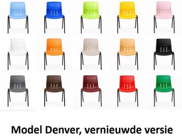Nieuwe kantine stoelen. Vele kleuren leverbaar. Uit voorraad, Huis en Inrichting, Kunststof, Vintage retro industrieel modern