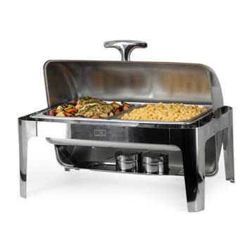HCB Chafing dish - rolltop - 2 x 1/2 GN - 9 liter - RVS, Verzenden, Nieuw in verpakking, Overige typen