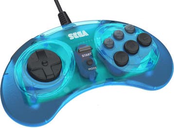 Retro-Bit Sega Mega Drive 8-button USB controller clear, Verzenden, Nieuw