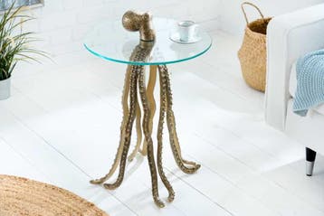 Ronde bijzettafel WILDLIFE OCTOPUS 70cm messing goud metalen, Ophalen of Verzenden, Nieuw