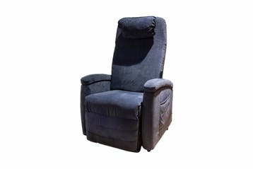 Fitform vario 570 sta op en relaxfauteuil in blauw stof, Huis en Inrichting, Fauteuils, Minder dan 75 cm, Stof, Ophalen of Verzenden