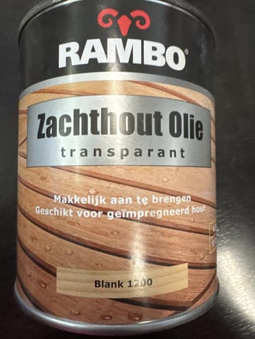 Rambo zachthout olie transparant - blank - 0,75 liter, Overige kleuren, Nieuw, Ophalen of Verzenden, Verf