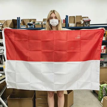 Indonesische Vlag - Polyester Banner met Messing Grommets -, Verzenden, Nieuw