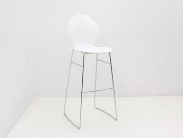 Barkruk Calligaris Basil - wit - slede chroom, Werkplek, Ophalen of Verzenden, Gebruikt, Overige typen