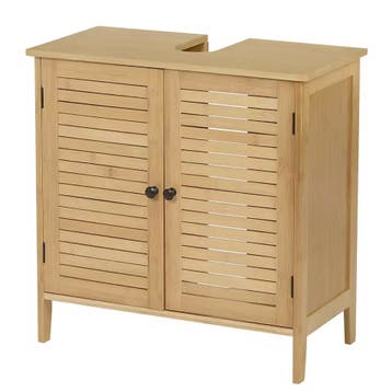 Bamboe Wastafelkast met 2 Deuren – 60x30x60cm – Nieuw, Huis en Inrichting, Badkamer | Badkamermeubels, Verzenden, Nieuw, 50 tot 100 cm