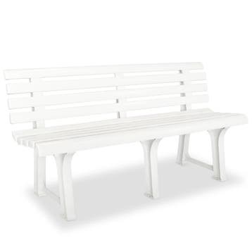 vidaXL Tuinbank 145,5 cm kunststof wit, Tuin en Terras, Tuinbanken, Verzenden, Nieuw, Kunststof
