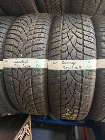 215-60-17 Dunlop Winterbanden 7mm Incl Montage 215 60 17, Ophalen, 17 inch, Winterbanden, Band(en)